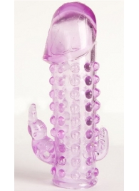 Закрытая фиолетовая насадка с 2 отростками - 13 см. - Toyfa Basic - в Кирове купить с доставкой