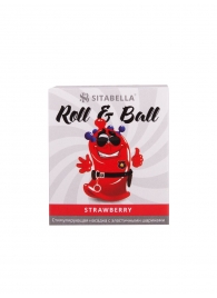 Стимулирующий презерватив-насадка Roll   Ball Strawberry - Sitabella - купить с доставкой в Кирове