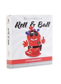 Стимулирующий презерватив-насадка Roll   Ball Strawberry - Sitabella - купить с доставкой в Кирове