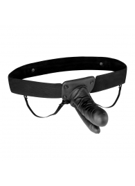 Полый страпон с двумя отростками и вибрацией Unisex Vibrating Hollow Strap-On Double Penetrating Dildo - 17,8 см. - Lux Fetish - купить с доставкой в Кирове