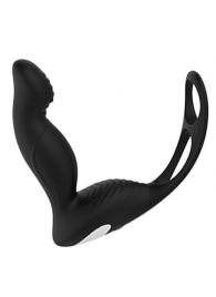 Черный вибромассажер простаты P-PLEASER W ERECTION ENHANCE - Dream Toys - в Кирове купить с доставкой