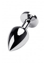 Серебристая коническая анальная пробка с красным кристаллом - 8 см. - ToyFa - купить с доставкой в Кирове