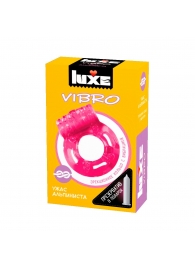 Розовое эрекционное виброкольцо Luxe VIBRO  Ужас Альпиниста  + презерватив - Luxe - в Кирове купить с доставкой