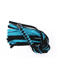 Черно-голубая замшевая плеть с ромбами на ручке - 58 см. - БДСМ Арсенал - купить с доставкой в Кирове