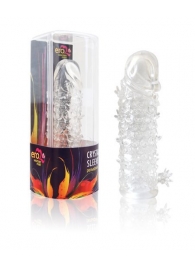 Закрытая прозрачная рельефная насадка Crystal sleeve - 13 см. - Erowoman-Eroman - в Кирове купить с доставкой