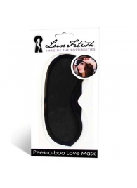 Черная маска на глаза Peek-a-Boo - Lux Fetish - купить с доставкой в Кирове