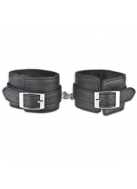 Черные фиксаторы для ног на цепи с мехом внутри - Lux Fetish - купить с доставкой в Кирове