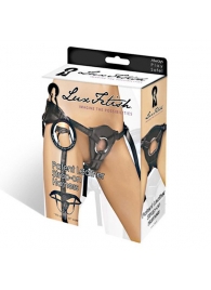 Черные трусики для страпона из патентованной кожи - Lux Fetish - купить с доставкой в Кирове