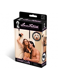 Черные фиксаторы с креплением к двери - Lux Fetish - купить с доставкой в Кирове