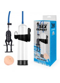 Прозрачная вакуумная вибропомпа Sex Expert с насадкой-вагиной - Sex Expert - в Кирове купить с доставкой