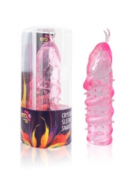 Закрытая рельефная насадка Crystal sleeve snakes в виде змеи с усиками - 14 см. - Erowoman-Eroman - в Кирове купить с доставкой