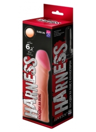Телесная реалистичная насадка на Harness с коннектором BLACK LINE - 17 см. - LOVETOY (А-Полимер) - купить с доставкой в Кирове