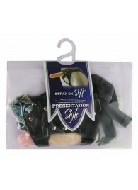 Черный пояс-трусики с двумя насадками Soft-Dolli - 16,5 и 10,5 см. - LOVETOY (А-Полимер) - купить с доставкой в Кирове