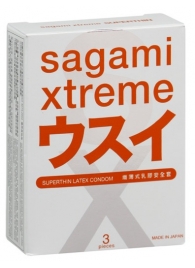 Ультратонкие презервативы Sagami Xtreme SUPERTHIN - 3 шт. - Sagami - купить с доставкой в Кирове