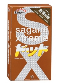 Презервативы Sagami Xtreme FEEL UP с точечной текстурой и линиями прилегания - 10 шт. - Sagami - купить с доставкой в Кирове