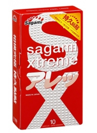 Утолщенные презервативы Sagami Xtreme Feel Long с точками - 10 шт. - Sagami - купить с доставкой в Кирове