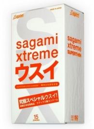 Ультратонкие презервативы Sagami Xtreme SUPERTHIN - 15 шт. - Sagami - купить с доставкой в Кирове