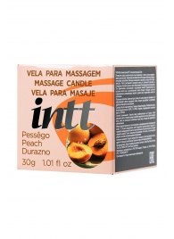 Массажная свеча для поцелуев Peach с ароматом персика - 30 гр. - INTT - купить с доставкой в Кирове