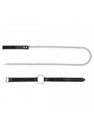 Черный поводок и чокер с кольцом Rada - Rebelts - купить с доставкой в Кирове