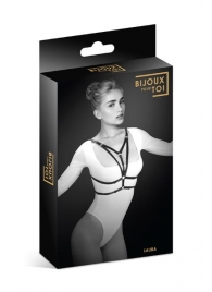 Черная упряжь на грудь Laura - Bijoux Pour Toi - купить с доставкой в Кирове