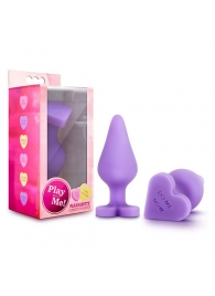 Фиолетовая анальная пробка Naughty Candy Heart Do Me Now - 8,9 см. - Blush Novelties - купить с доставкой в Кирове