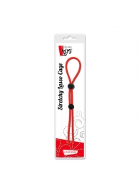 Красное лассо на пенис с двумя бусинами STRETCHY LASSO CAGE - Dream Toys - в Кирове купить с доставкой