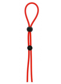 Красное лассо на пенис с двумя бусинами STRETCHY LASSO CAGE - Dream Toys - в Кирове купить с доставкой