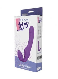 Фиолетовый безремневой вибрострапон DOUBLE DIPPER - Dream Toys - купить с доставкой в Кирове