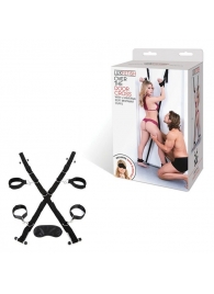 Чёрный набор для фиксации у двери - Lux Fetish - купить с доставкой в Кирове
