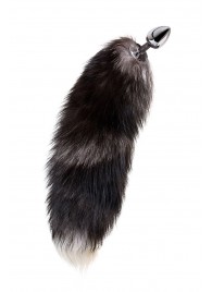 Серебристая металлическая анальная втулка с хвостом чернобурой лисы - размер S - ToyFa - купить с доставкой в Кирове