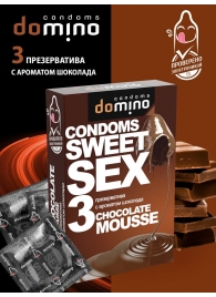 Презервативы для орального секса DOMINO Sweet Sex с ароматом шоколадного мусса - 3 шт. - Domino - купить с доставкой в Кирове