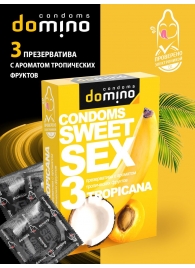 Презервативы для орального секса DOMINO Sweet Sex с ароматом тропических фруктов - 3 шт. - Domino - купить с доставкой в Кирове