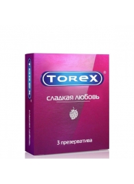 Презервативы Torex  Сладкая любовь  с ароматом клубники - 3 шт. - Torex - купить с доставкой в Кирове