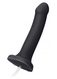 Черный фаллос с имитацией эякуляции Silicon Cum Dildo L - 19,6 см. - Strap-on-me - купить с доставкой в Кирове