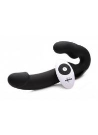 Черный безремневой страпон Urge Silicone Strap On с пультом ДУ - 24 см. - XR Brands - купить с доставкой в Кирове