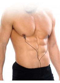 Черные электрические зажимы для сосков Shock Therapy Nipple Clamps - Pipedream - купить с доставкой в Кирове