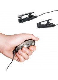 Черные электрические зажимы для сосков Shock Therapy Nipple Clamps - Pipedream - купить с доставкой в Кирове