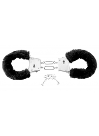 Меховые чёрные наручники Beginner s Furry Cuffs - Pipedream - купить с доставкой в Кирове
