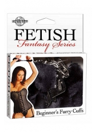 Меховые чёрные наручники Beginner s Furry Cuffs - Pipedream - купить с доставкой в Кирове