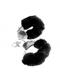Металлические наручники Furry Love Cuffs с черным мехом - Pipedream - купить с доставкой в Кирове