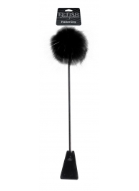 Черный стек Feather Crop с пуховкой на конце - 53,3 см. - Pipedream - купить с доставкой в Кирове