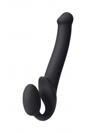 Черный безремневой страпон Silicone Bendable Strap-On M - Strap-on-me - купить с доставкой в Кирове