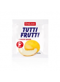 Пробник гель-смазки Tutti-frutti со вкусом сочной дыни - 4 гр. - Биоритм - купить с доставкой в Кирове
