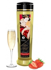 Массажное масло с ароматом клубники и шампанского Romance - 240 мл. - Shunga - купить с доставкой в Кирове