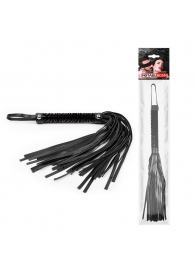 Черная гладкая плеть-флоггер с ручкой - 40 см. - Notabu - купить с доставкой в Кирове