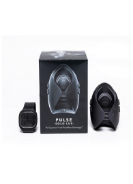 Темно-серый инновационный мужской осциллятор PULSE SOLO LUX с пультом ДУ - Hot Octopuss - в Кирове купить с доставкой