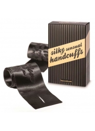 Черные ленты для связывания SILKY SENSUAL HANDCUFFS - Bijoux Indiscrets - купить с доставкой в Кирове