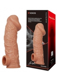Телесная насадка на фаллос с фиксацией мошонки EXTREME SLEEVE - 15,6 см. - KOKOS - в Кирове купить с доставкой