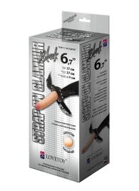 Пояс-трусики с насадкой Glamour - 17 см. - LOVETOY (А-Полимер) - купить с доставкой в Кирове