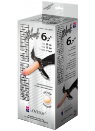 Пояс-трусики с насадкой Glamour - 17 см. - LOVETOY (А-Полимер) - купить с доставкой в Кирове